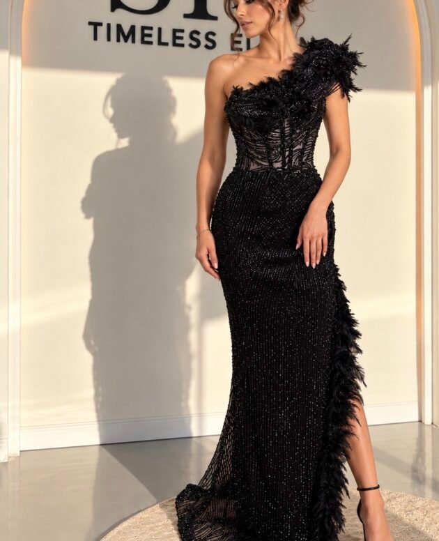 Valeria Feather Mermaid Gown