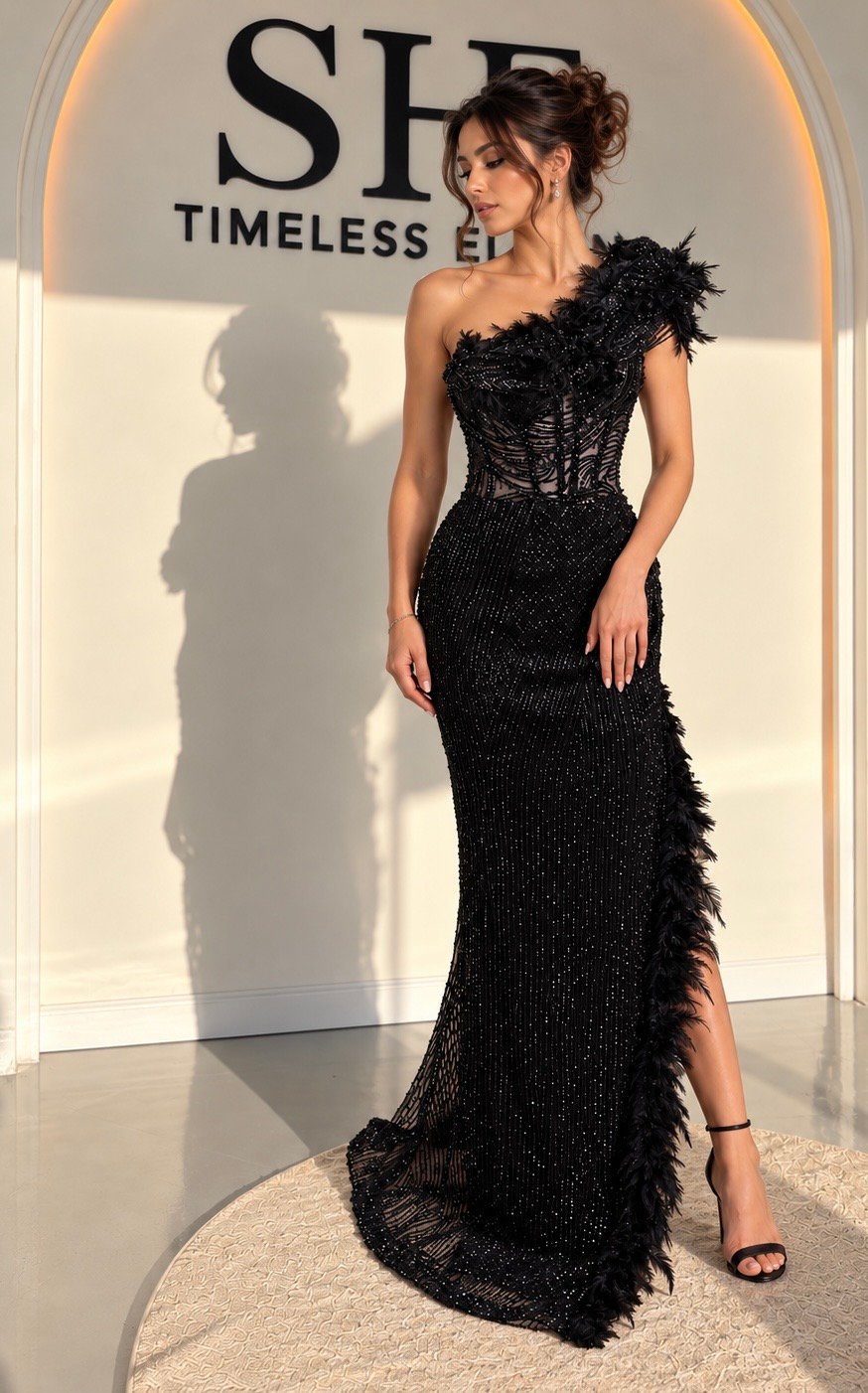 Valeria Feather Mermaid Gown