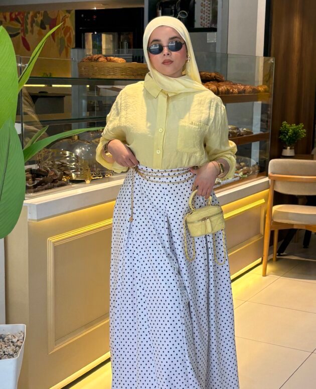 White Polka Skirt