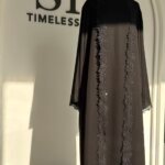 Black Soraya Abaya With lace tri,